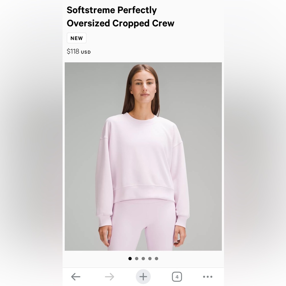 lululemon athletica Softstreme Oversized Cropped Crew - Light Pink
